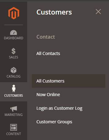 customers list magento 2