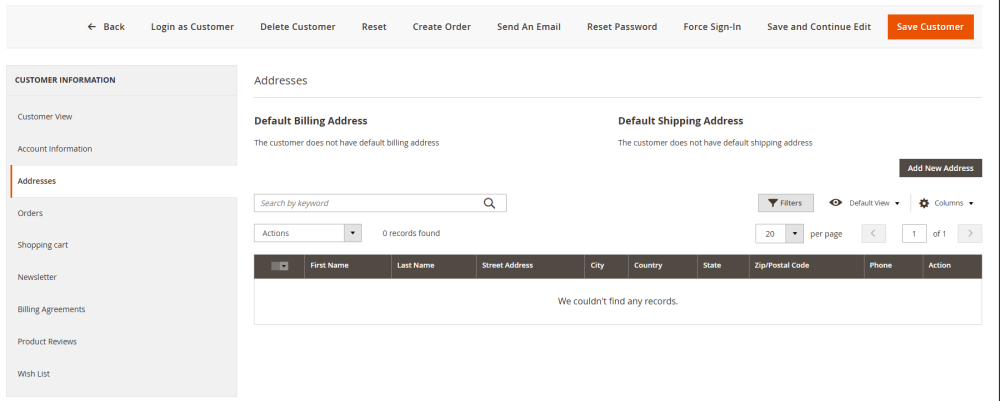 customer address information magento 2