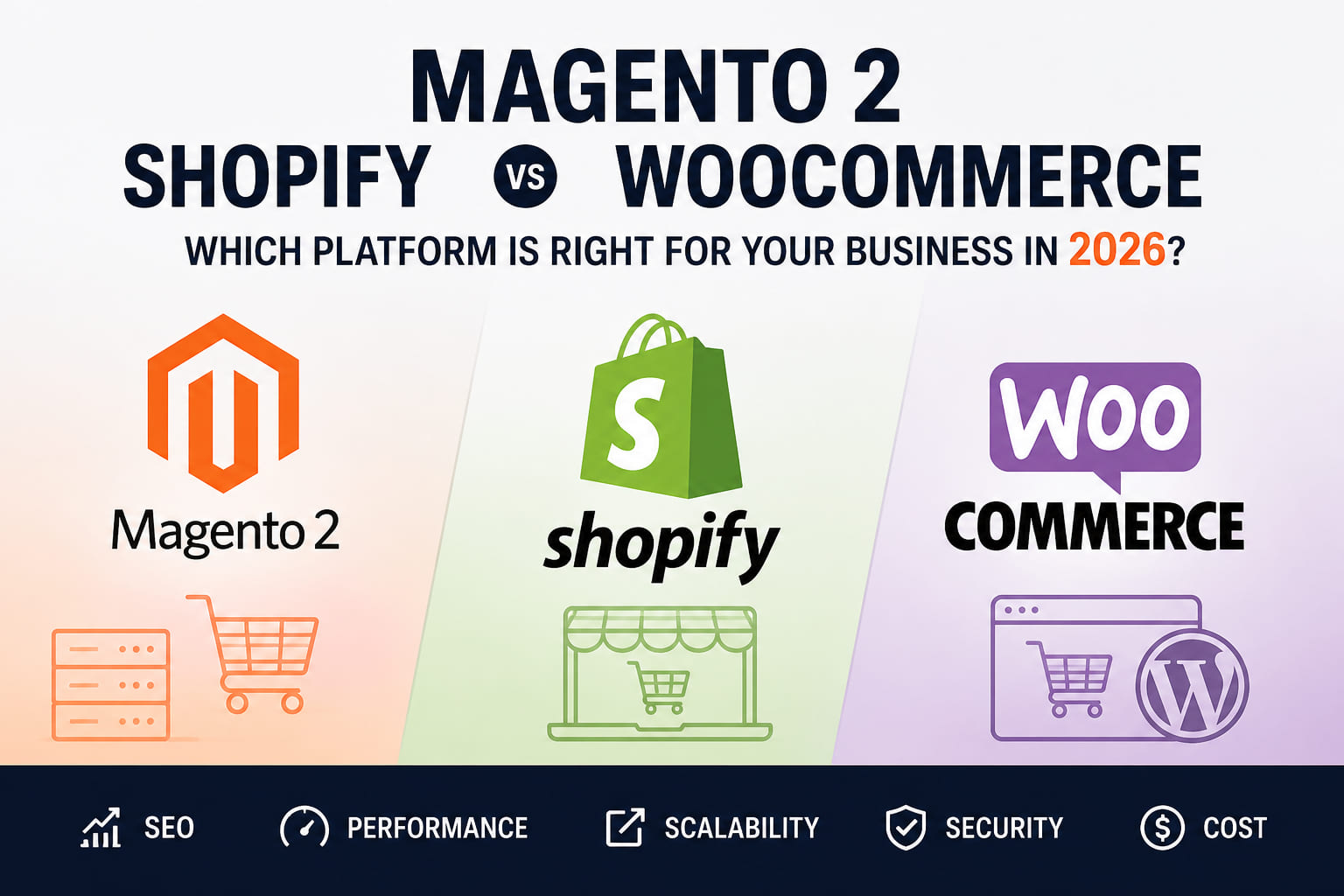 Magento 2 vs Shopify vs WooCommerce: Which Platform Is Right for Your Business in 2026?